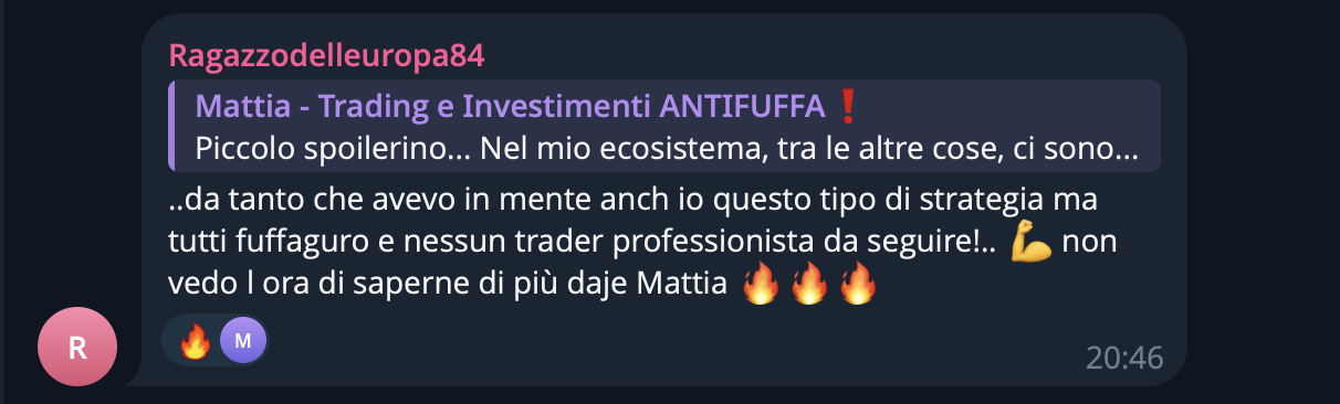 Messaggio reale dalla community